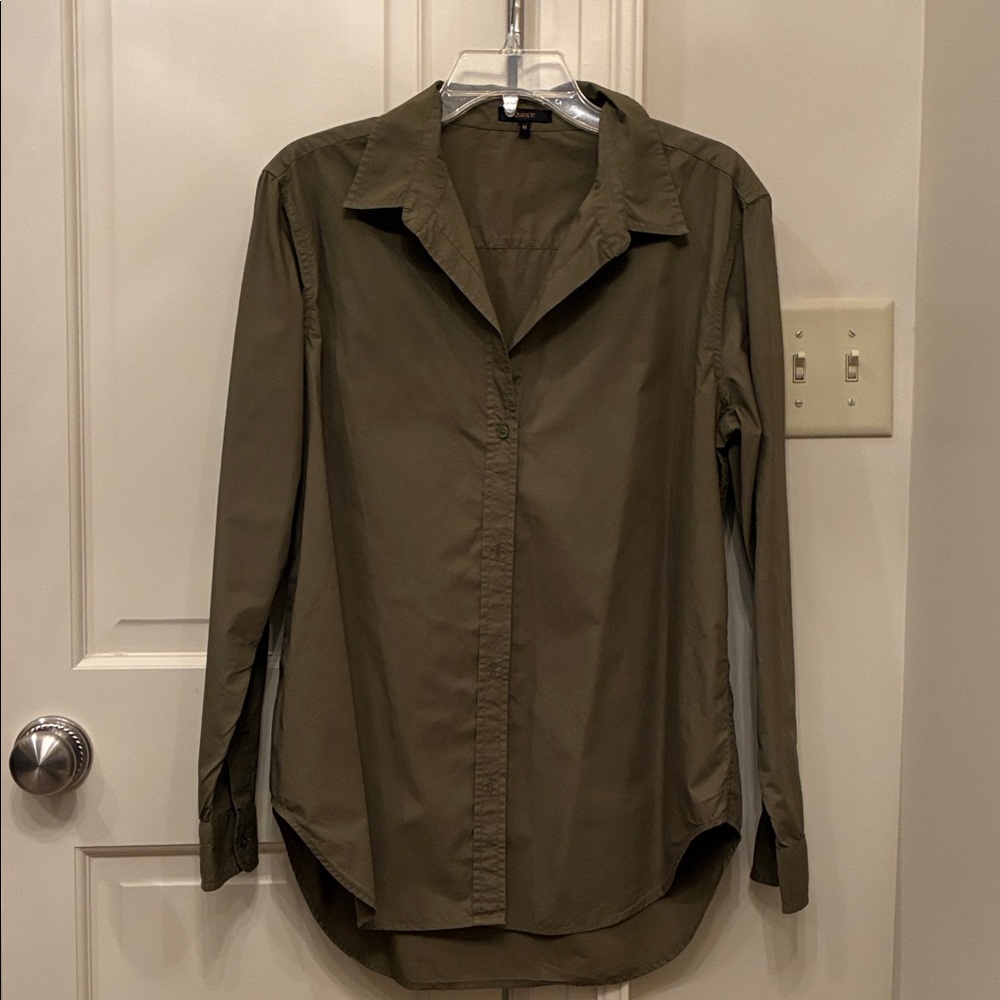 Quince olive/ moss green blouse shirt